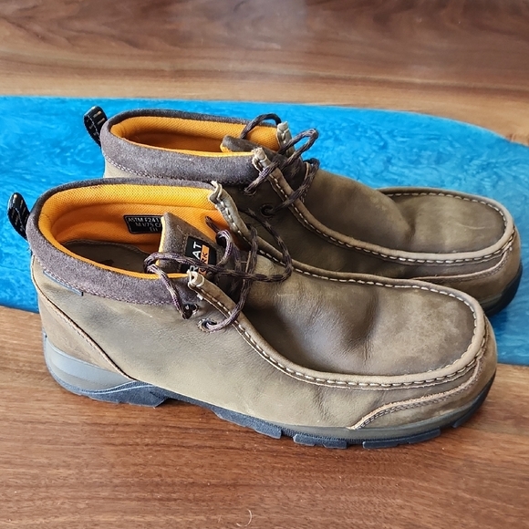 Ariat Brown Leather Moc Toe Work Boots with Orange Interior main image 5